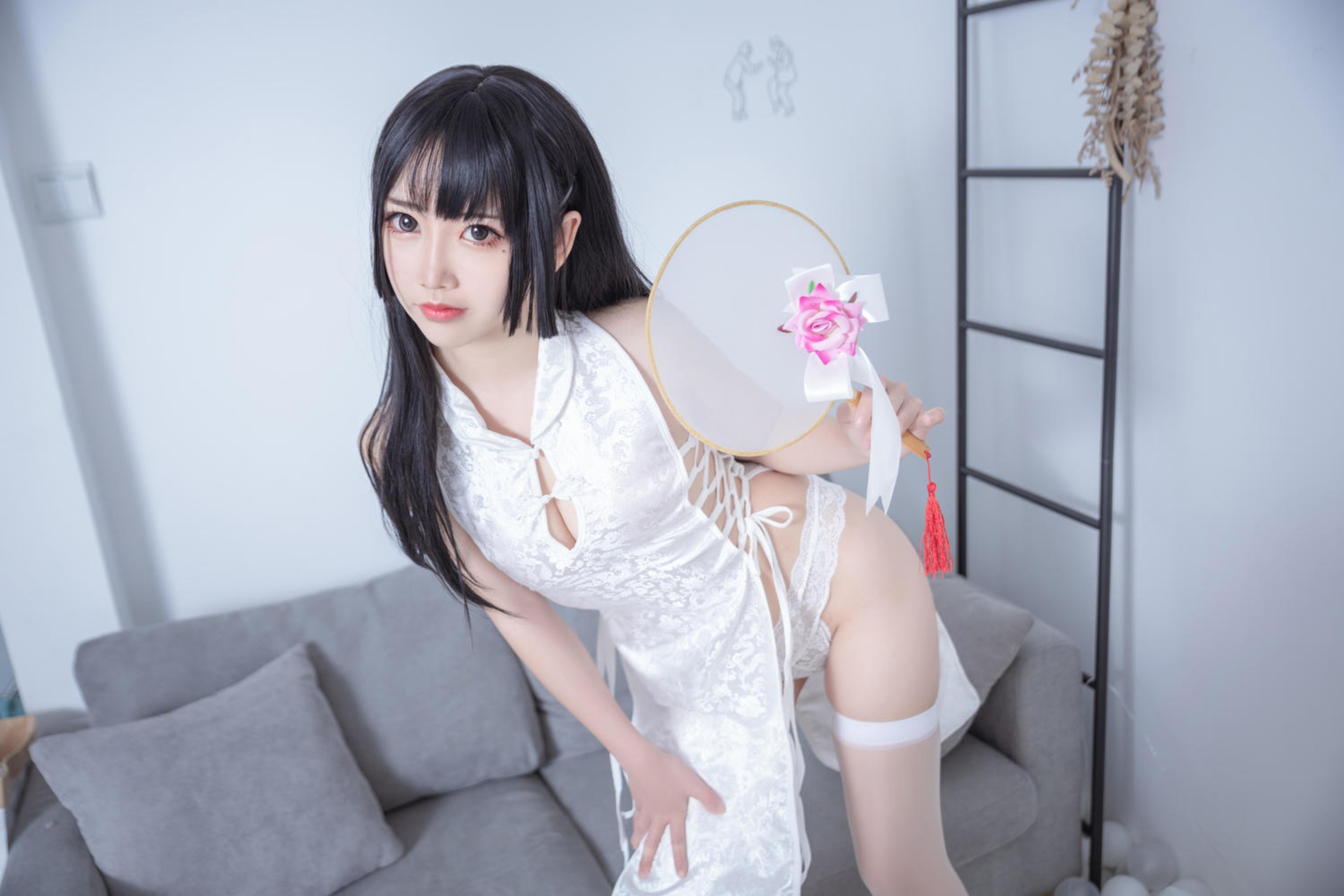 图片[1]-面饼仙儿 – NO.154 白色旗袍[60P]-XikXak